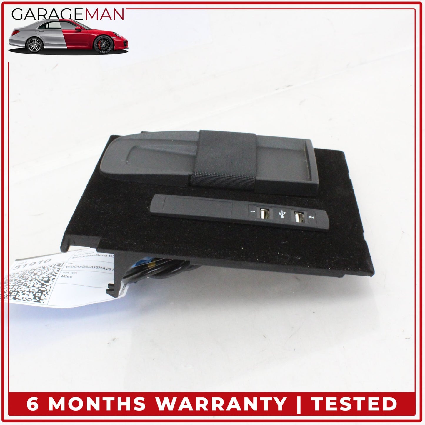 2014-2017 Mercedes W222 S550e S63 AMG Center Console Socket USB Port w/ Trim OEM