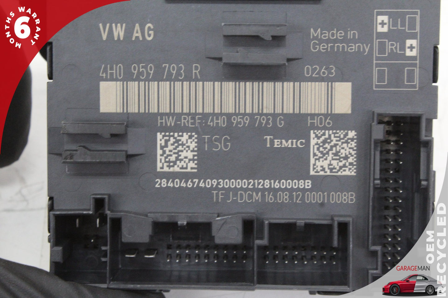 2011-2018 Audi A8 Sedan Rear Left Door Control Module 4H0959793R Genuine