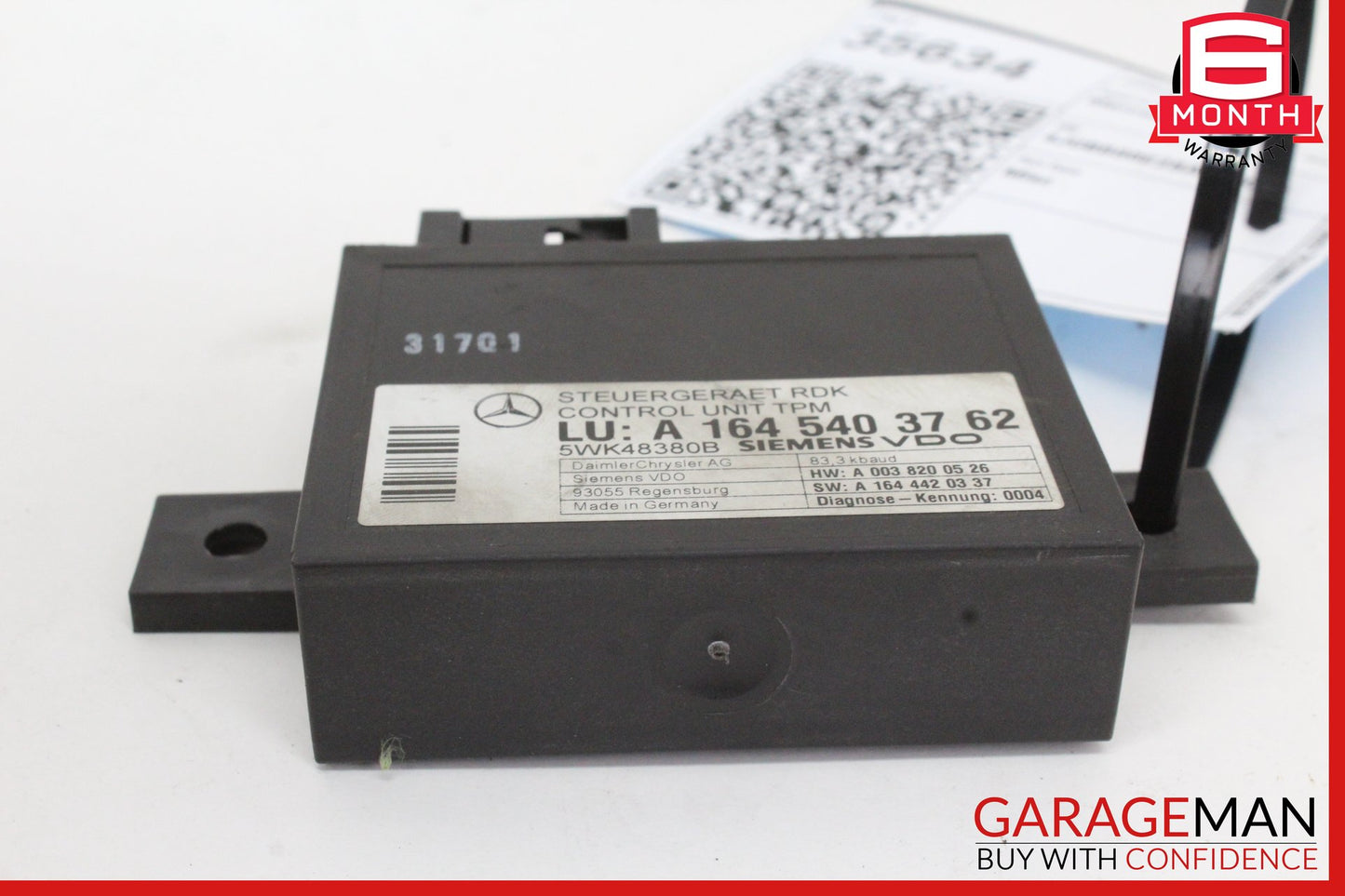 2006-2013 Mercedes W164 ML350 SL550 TPMS Tire Pressure Control 1645403762 OEM