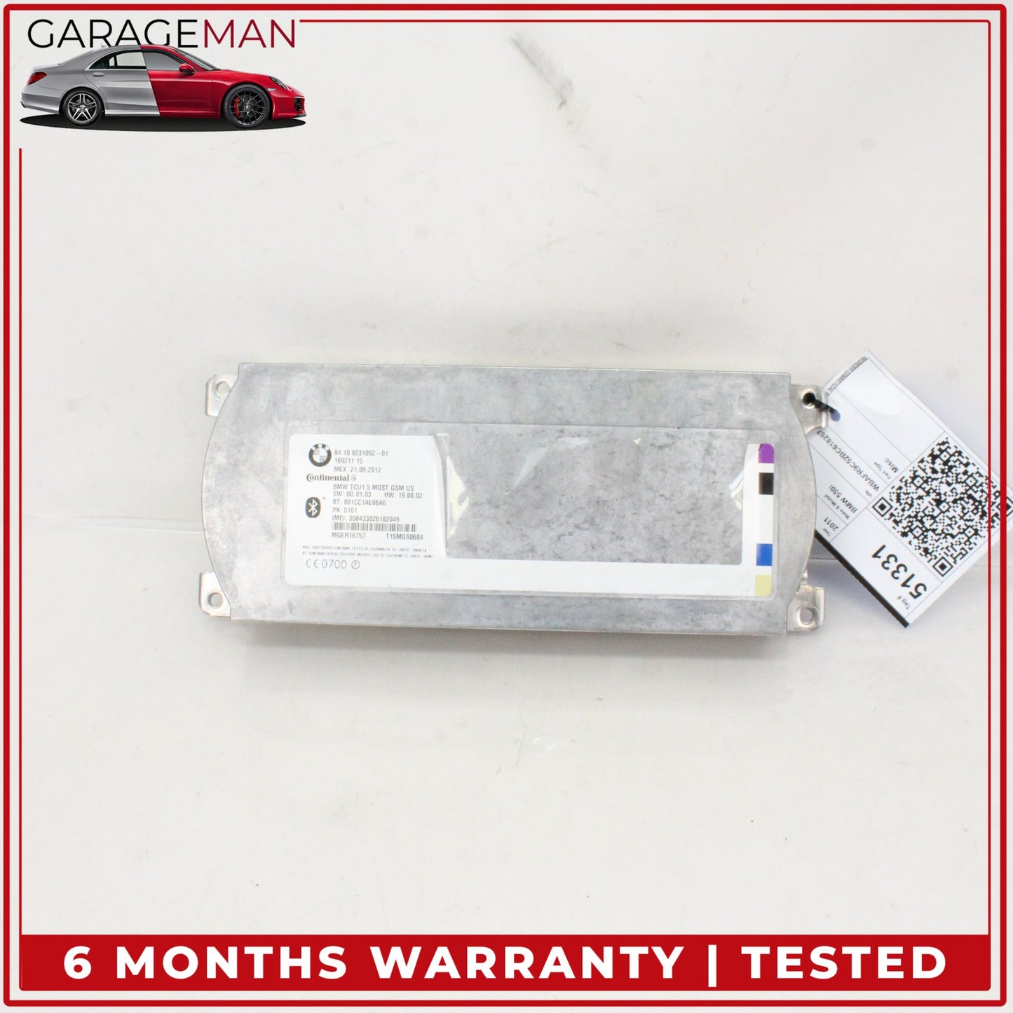 2011-2016 BMW 550i Bluetooth Telematics Communication Control Module 9231092 OEM