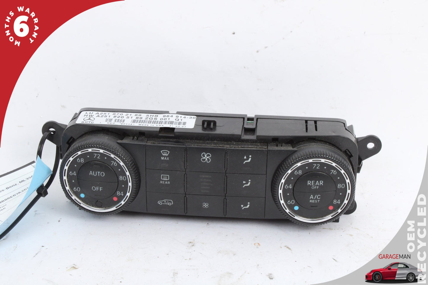 2006-2013 Mercedes W164 ML350 A/C Heater Climate Control Switch 2518702789 OEM