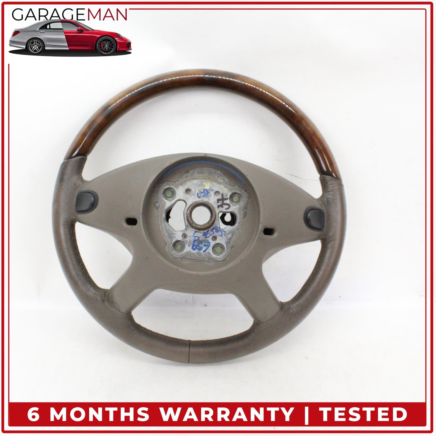 2006-2008 Mercedes X164 GL550 GL450 Steering Wheel Brown Wood 1644603503 OEM
