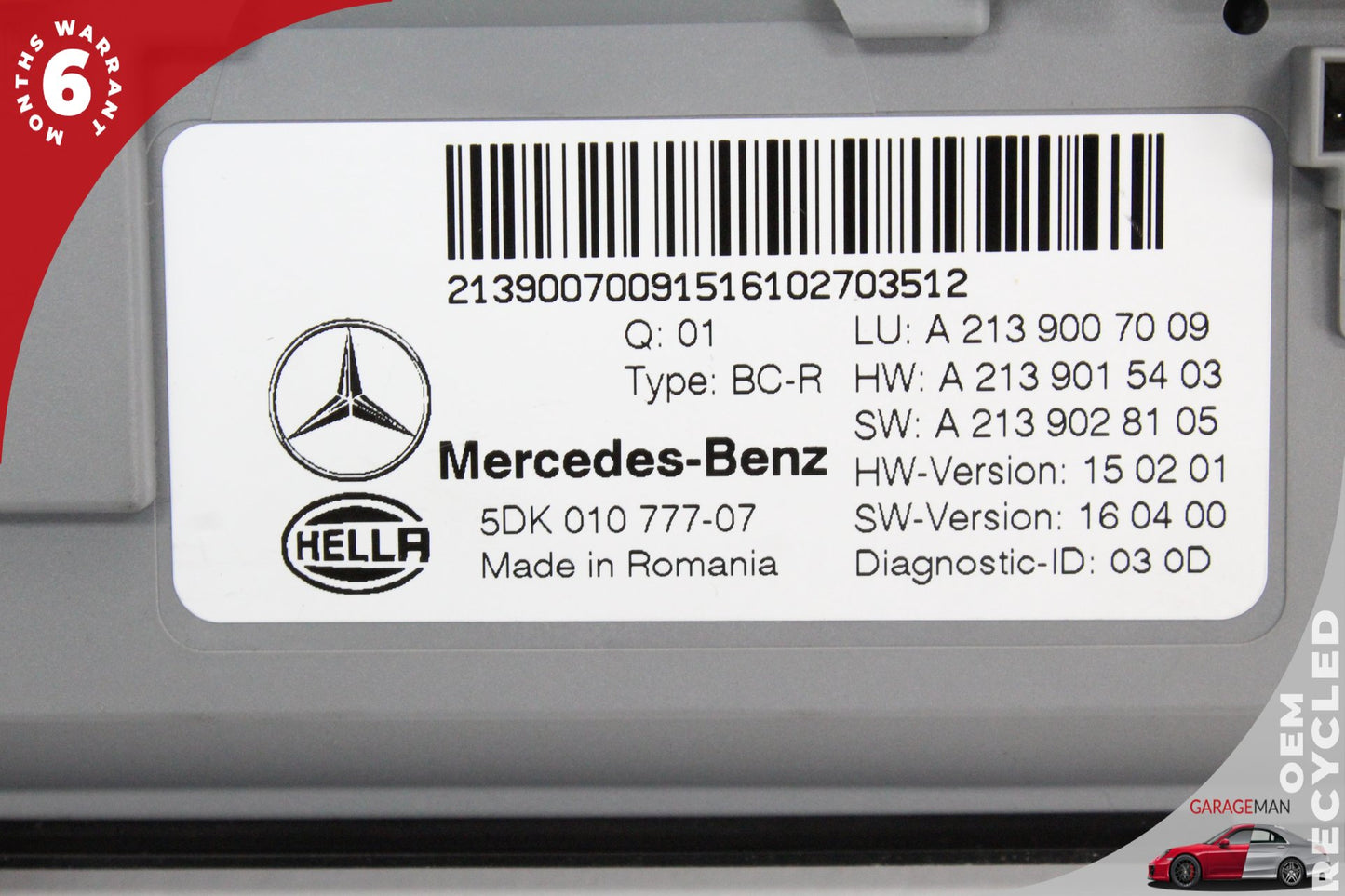17-19 Mercedes-Benz E400 W213 Station Wagon Front SAM Control Module 2139007009