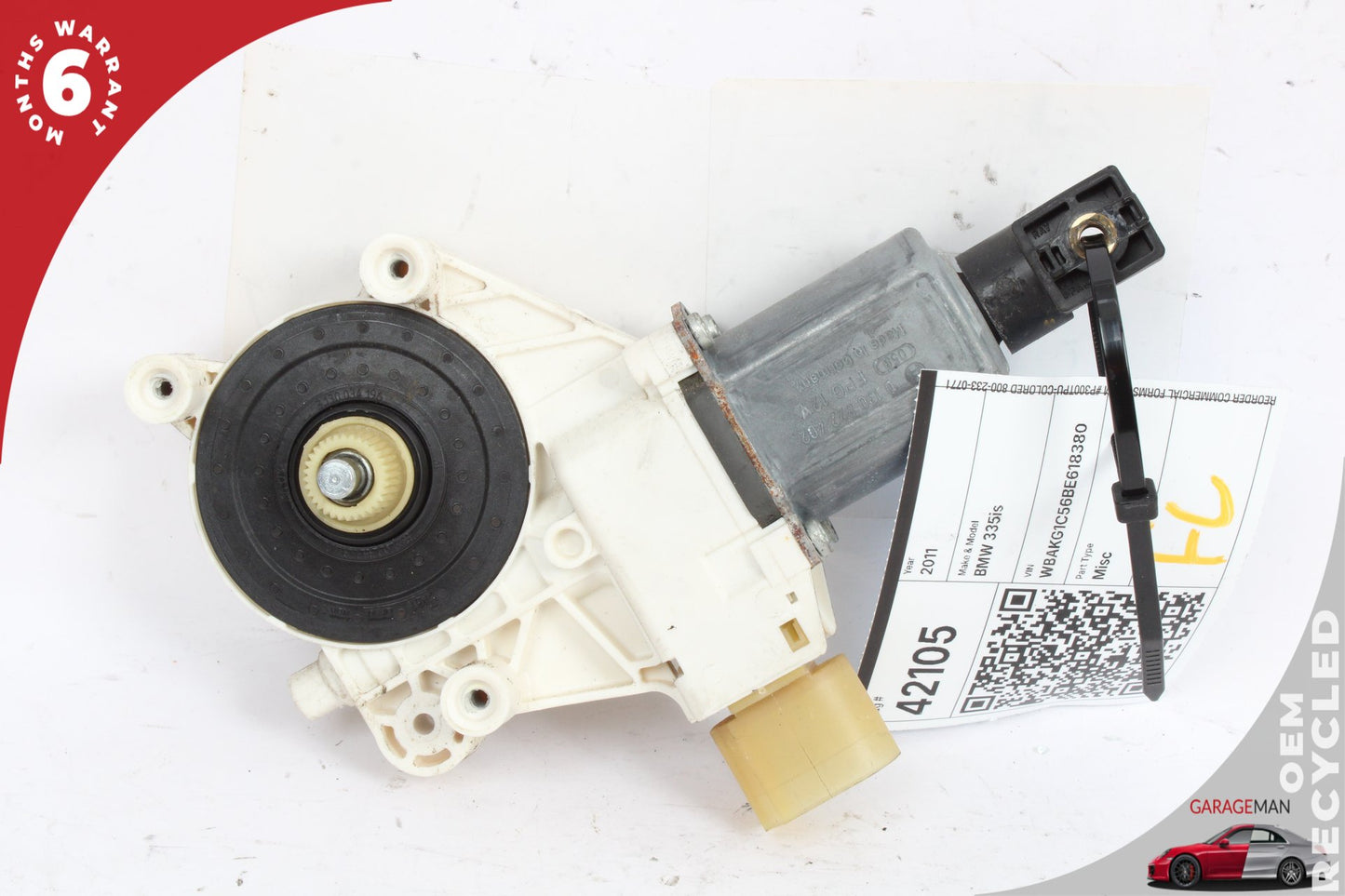 2006-2015 BMW 335is E92 Front Left Window Regulator Motor 0130822226 OEM