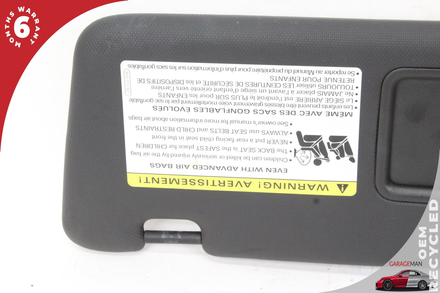 2009-2017 Audi A5 Q5 A4 S4 S5 Front Left Driver Side Sun Visor Black 8U0857551D