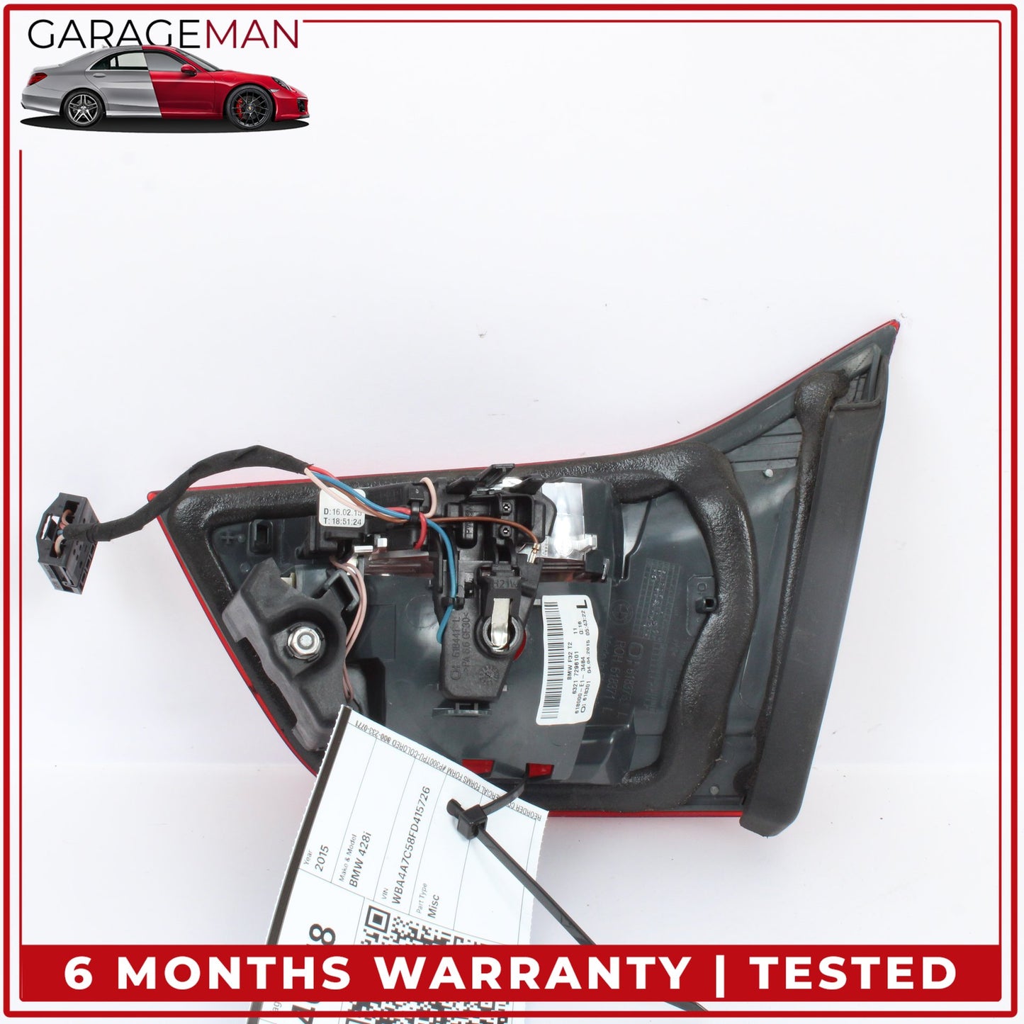 2014-2020 BMW 428i F36 Rear Left Driver Side Inner Tail Light Lamp 7296101 OEM