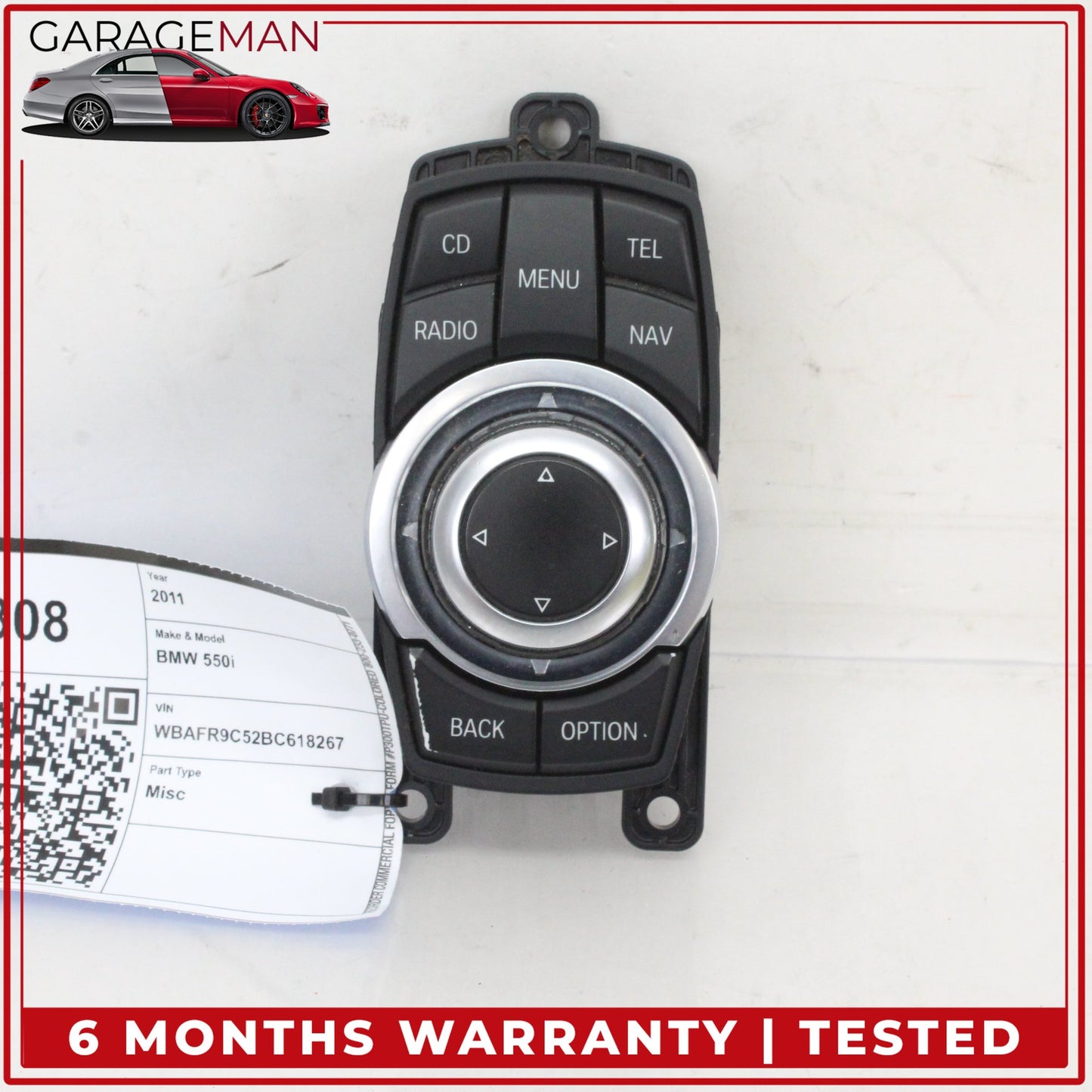 2011-2016 BMW 550i Center Console iDrive Navigation Knob Switch 9206444 OEM