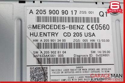 15-18 Mercedes W205 C300 AM/FM CD Player Radio Receiver Module OEM
