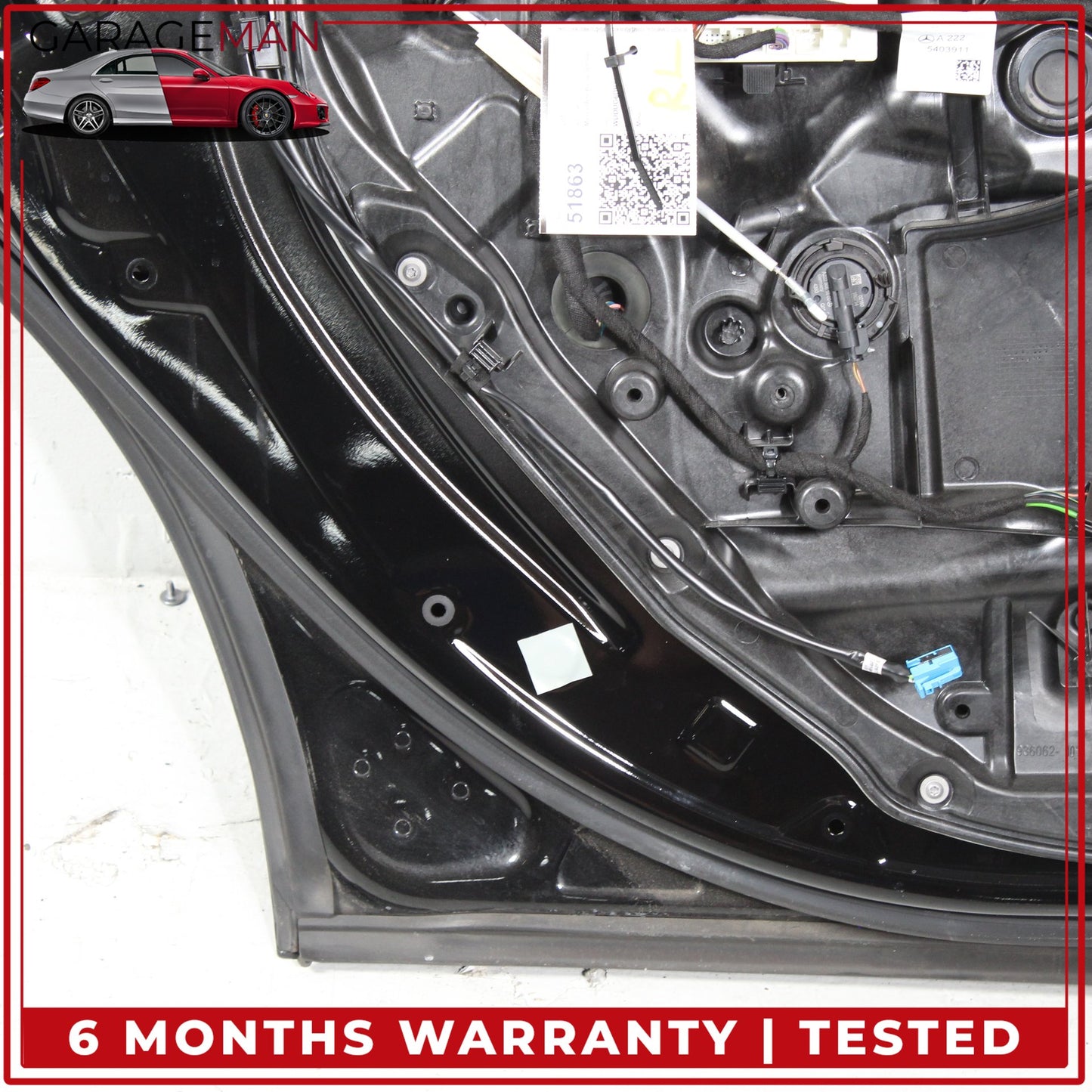 2014-2017 Mercedes W222 S550e S600 Rear Left Driver Side Door Shell Black OEM