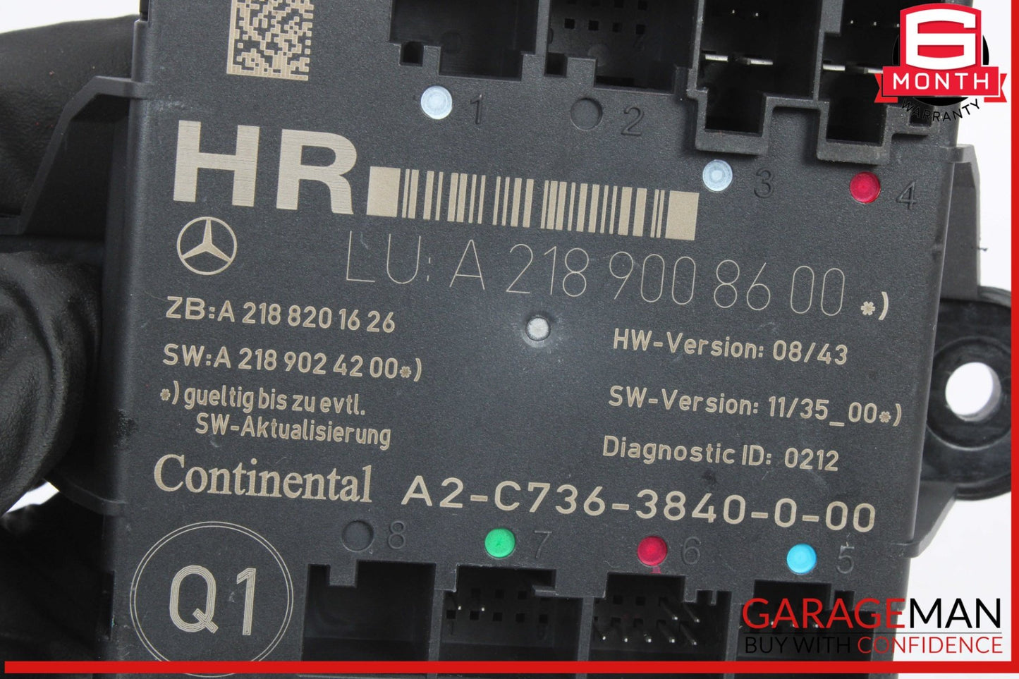 2008-2018 Mercedes-Benz E250 W212 Right Rear Door Control Module 2189008600 OEM
