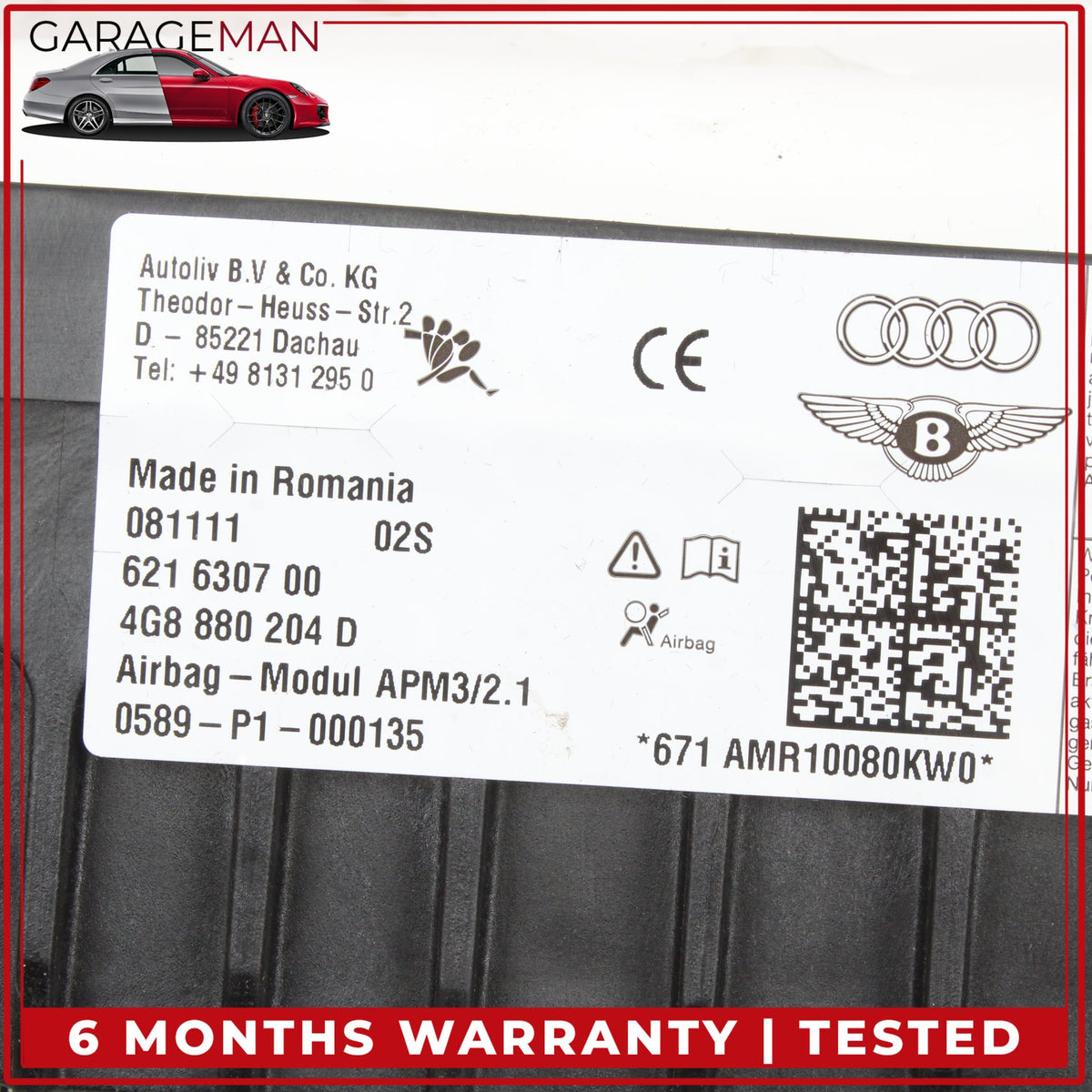 2012-2018 Audi A7 Front Right Side Dashboard Airbag Air Bag 4G8880204D OEM