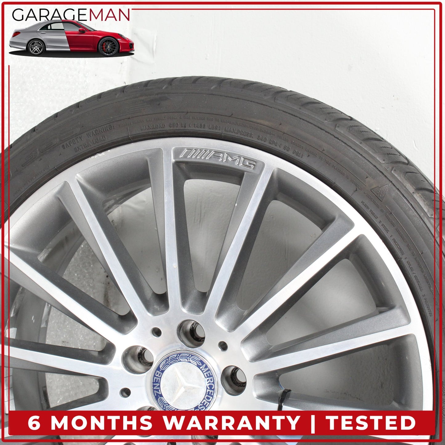 2015-2023 Mercedes W205 C300 Front Side Wheel Rim w/ Tire 7.5JX19H2 ET44 OEM
