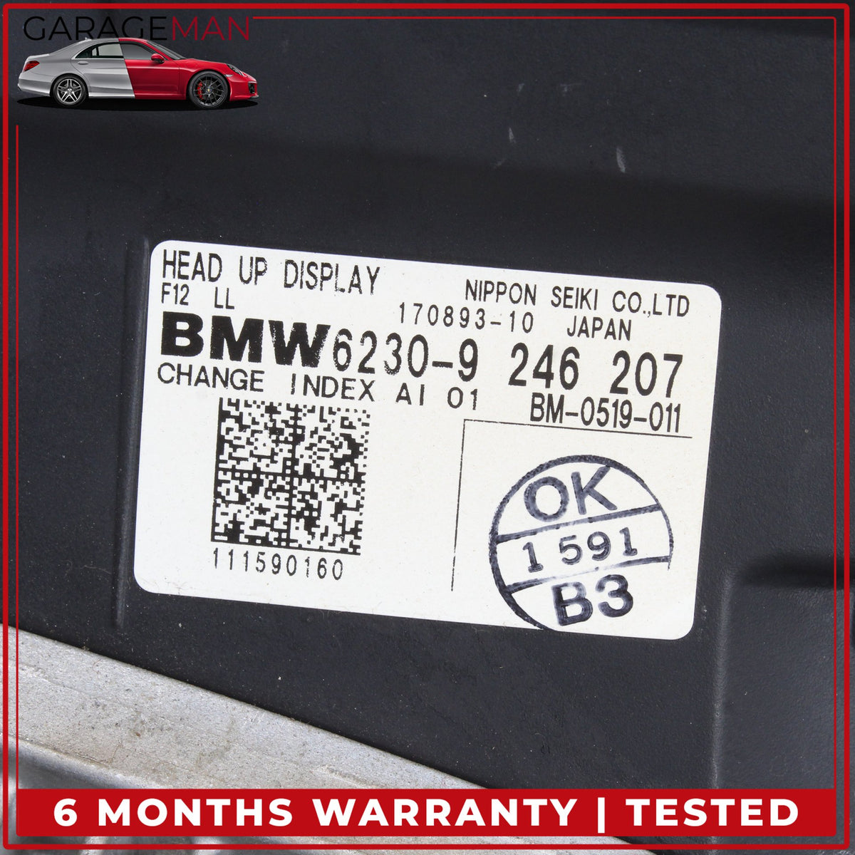 2012-2018 BMW 650i F13 HUD Head Up Display 9246207 OEM