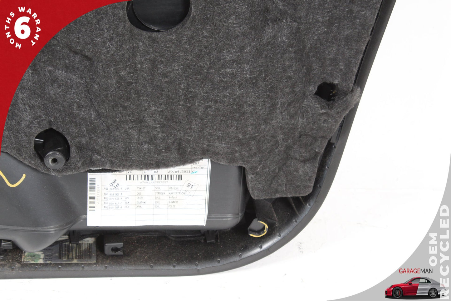 2012-2018 Audi A6 Front Left Interior Door Panel 4G1867021