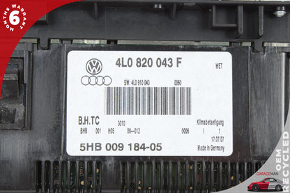2007-2009 Audi Q7 AC Temperature Climate Control Panel 4L0820043F OEM