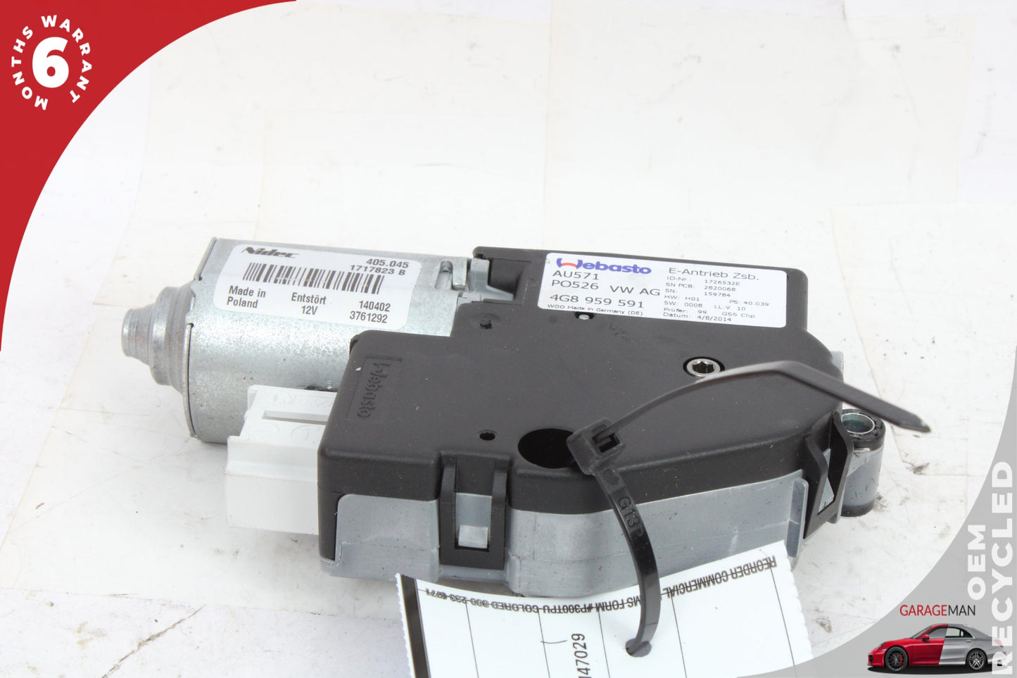 2012-2018 Audi A6 A7 Panoramic Sunroof Sun Roof Motor 4G8959591 OEM