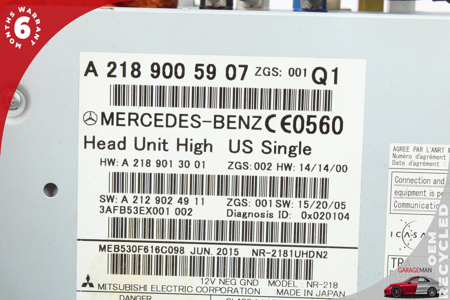 2015-2017 Mercedes W207 E400 Command Head Unit Navigation Radio 2189005907 OEM