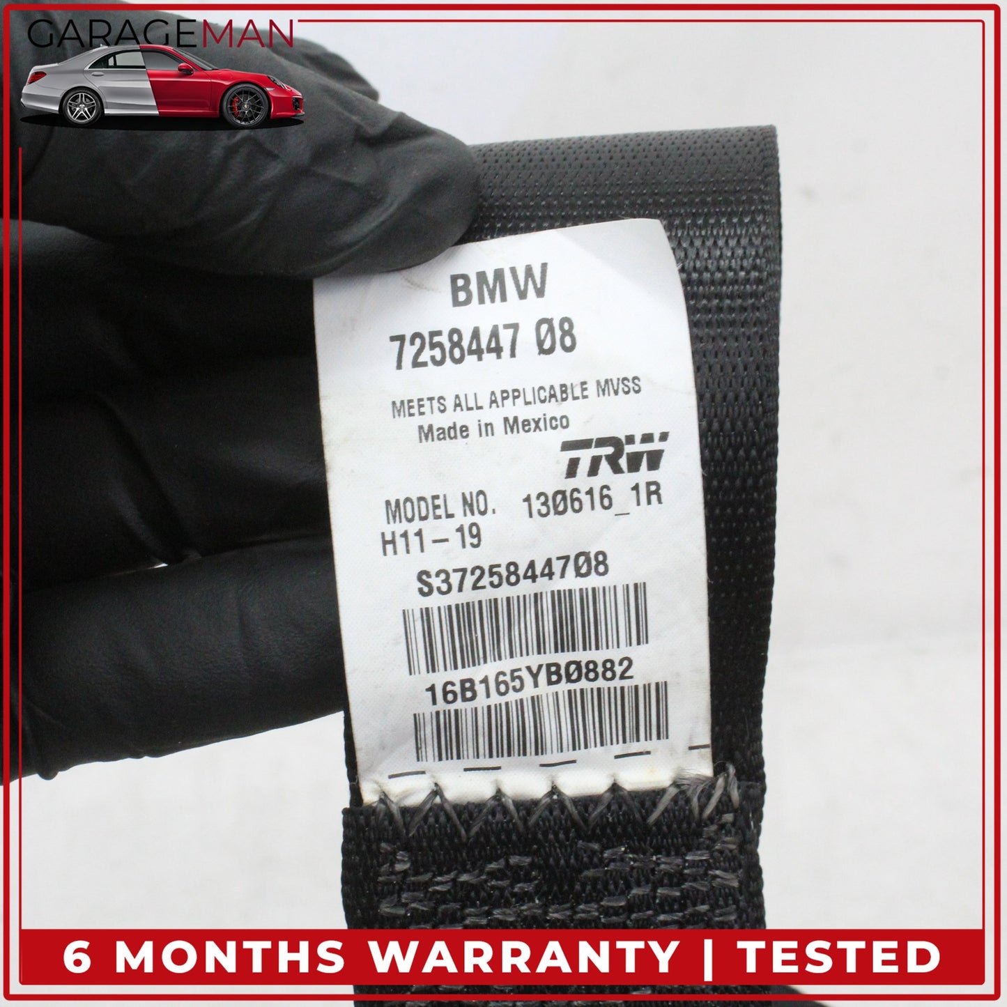 2011-2018 BMW X3 X4 F25 F26 Rear Left Driver Side Seat Belt Black OEM