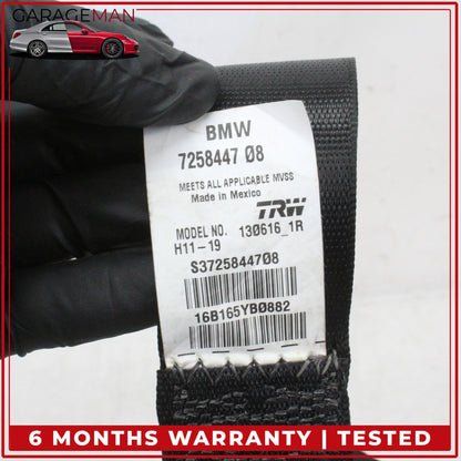2011-2018 BMW X3 X4 F25 F26 Rear Left Driver Side Seat Belt Black OEM