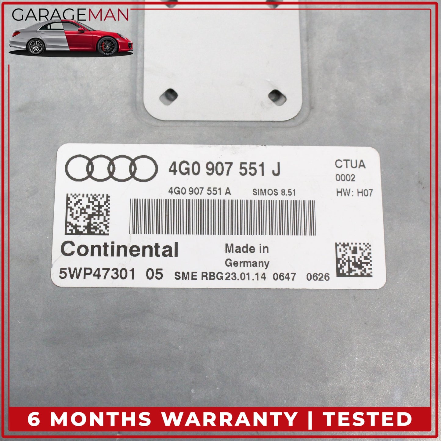 2014-2015 Audi A6 A7 3.0L Engine Computer Control Module Unit 4G0907551J OEM