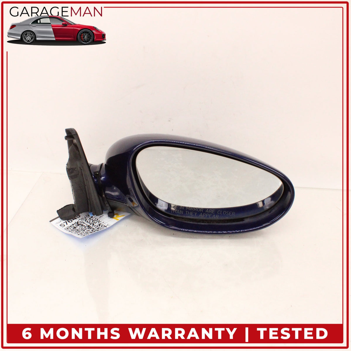 1999-2005 Porsche 911 Carrera 996 Right Door Rear View Mirror Blue Metallic OEM