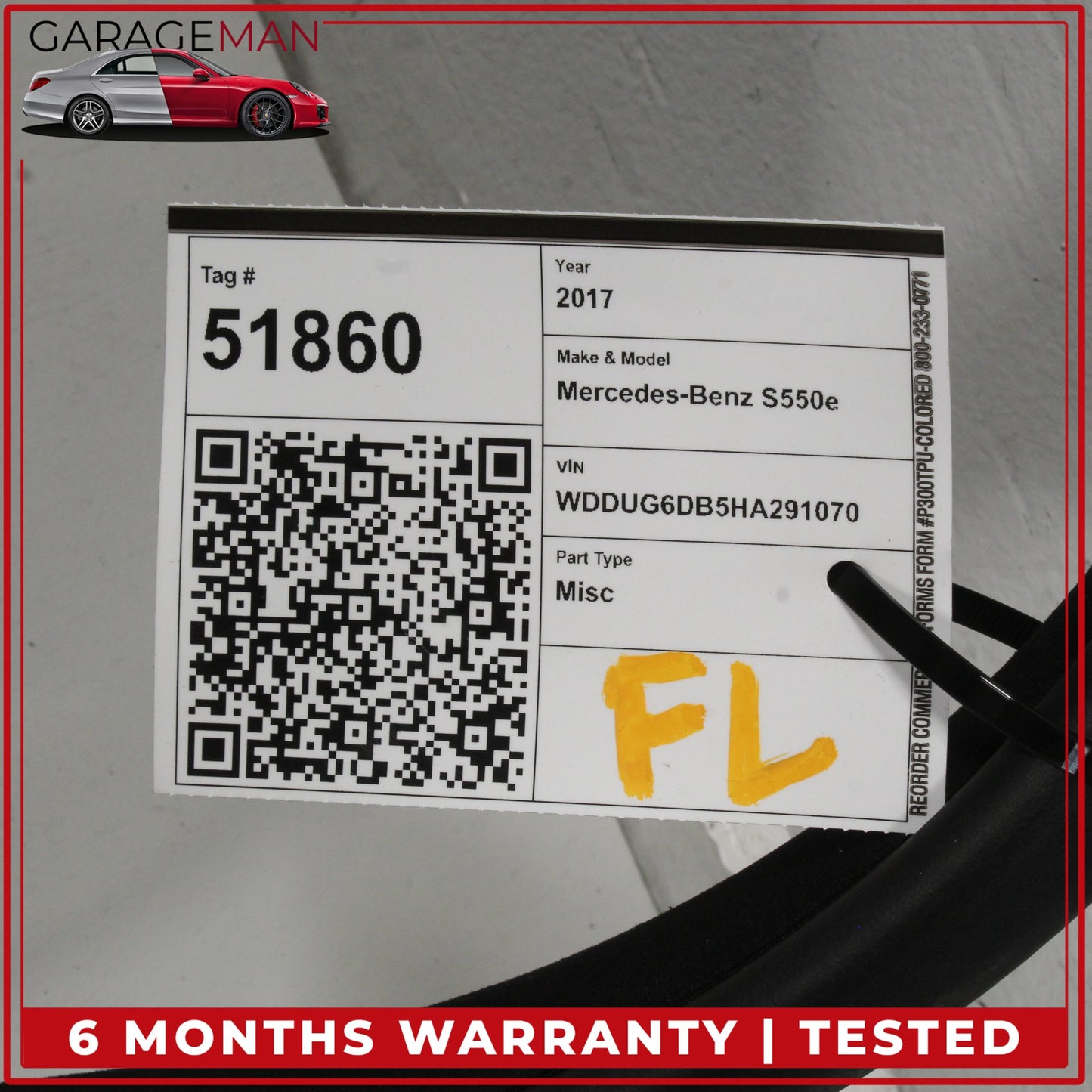 2014-2020 Mercedes W222 S550e Front Left or Right Weatherstrip Seal Rubber OEM