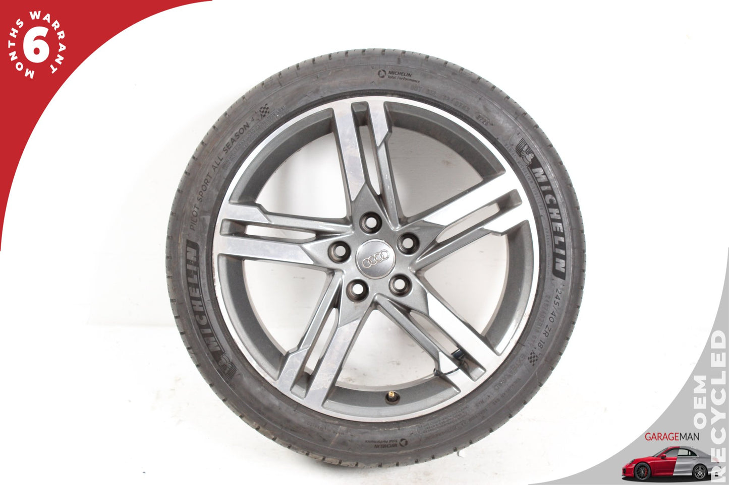 2017-2020 Audi A4 S4 5 Spoke Wheel Rim w/ Michelin Tire 8.0Jx18H2 8W0601025M OEM