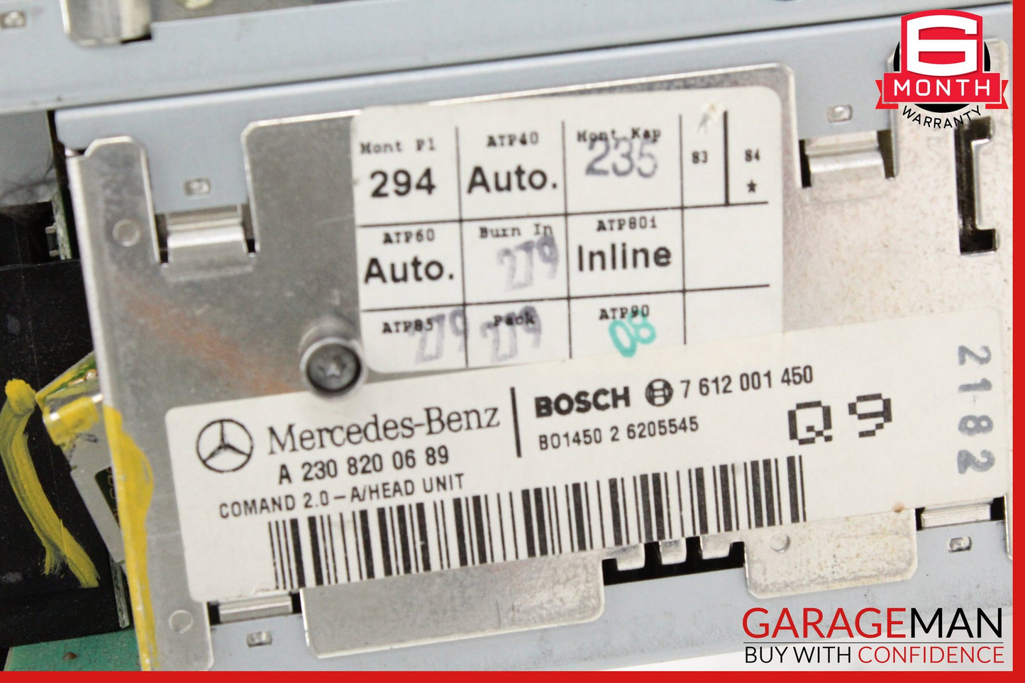 2003-2004 Mercedes R230 SL500 Command Head Unit Navigation Radio 2308200689