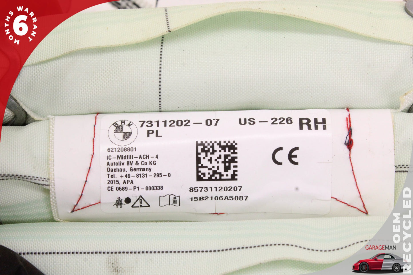 2012-2018 BMW 320i F30 Sedan Right Roof Airbag 7311202