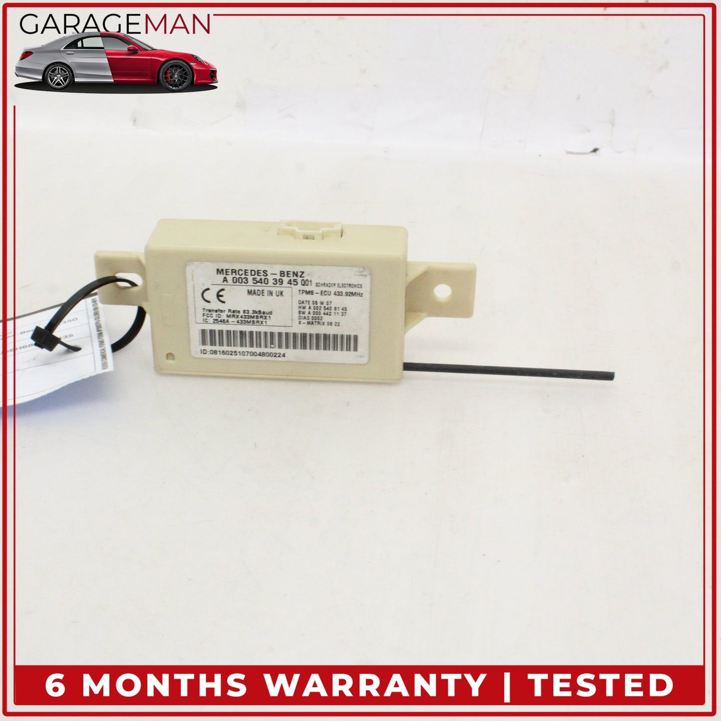 2003-2009 Mercedes-Benz CLK350 W209 Coupe Tire Pressure Monitor Module 0035403945 OEM