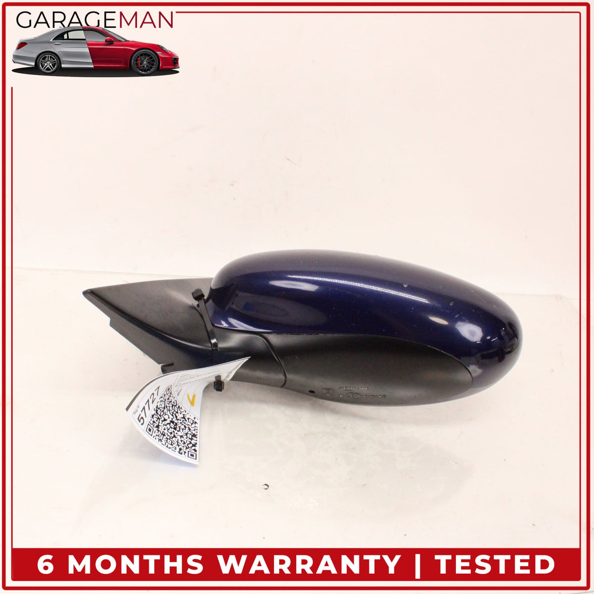 1999-2005 Porsche 911 Carrera 996 Left Door Rear View Mirror Blue Metallic OEM