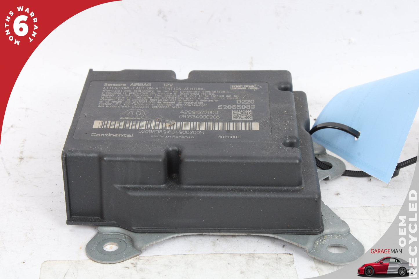 2014-2017 Fiat 500L Air Bag Airbag Sensor Module Continental 52065089 OEM