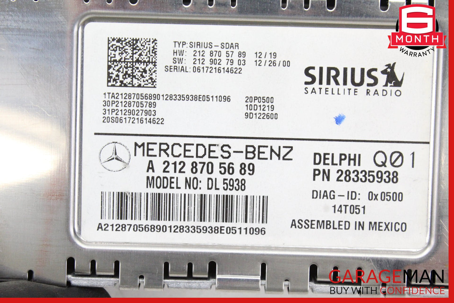 2010-2017 Mercedes W204 C250 Sirius Satellite Radio Receiver 2128705689 OEM