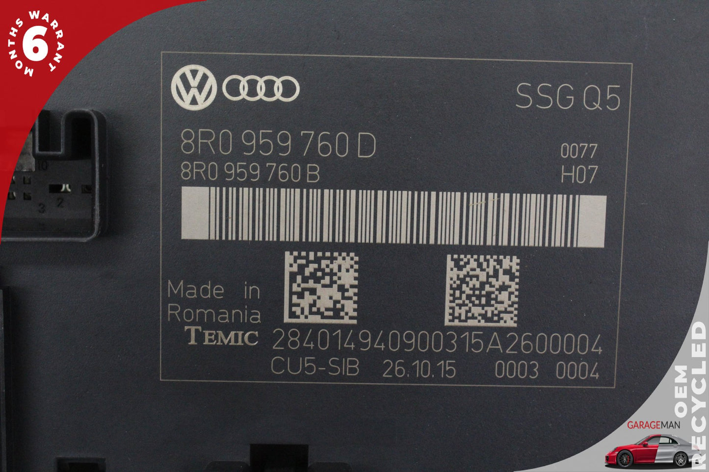 13-17 Audi SQ5 8R SUV Front Left Seat Control Module 8R0959760D OEM