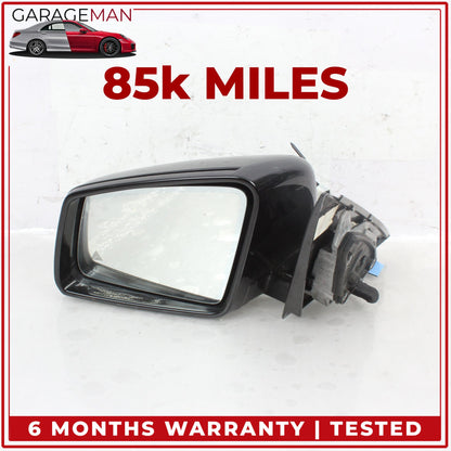 2010-2016 Mercedes W212 E350 Left Door Rear View Mirror w/ Blind Spot Black OEM