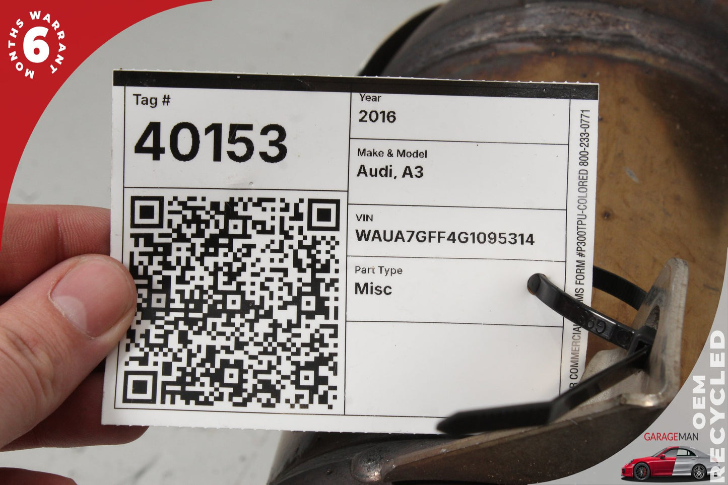 2015-2016 Audi A3 FWD 1.8L Engine Front Exhaust System Pipe Tube 5Q0131690B OEM