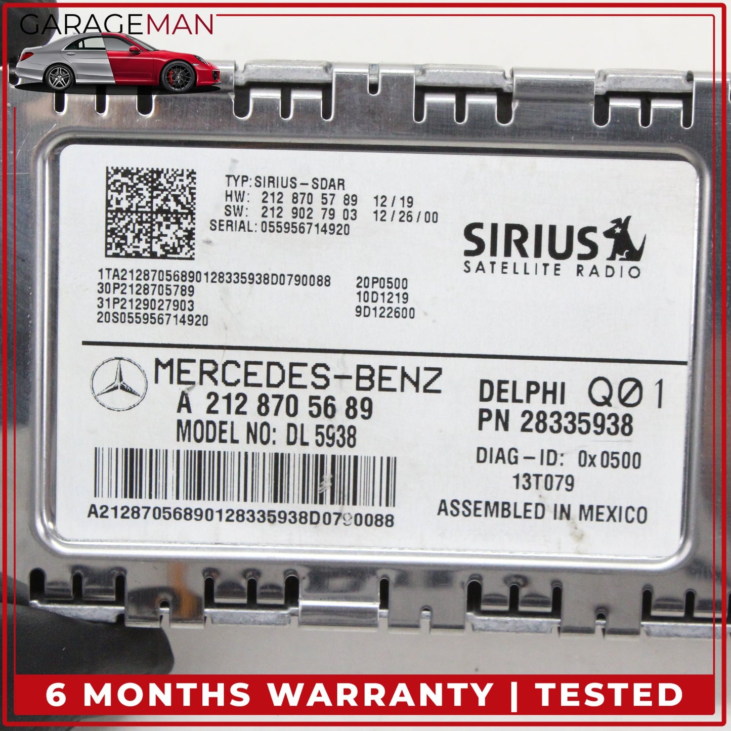 2010-2017 Mercedes-Benz CLS550 W218 Sedan Sirius Satellite Radio Receiver 2128705689 OEM