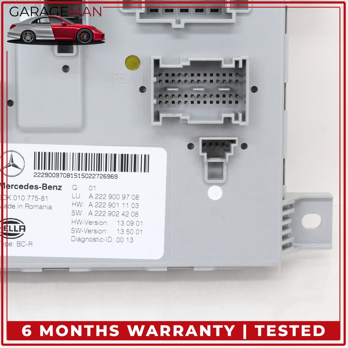 2015-2018 Mercedes W205 C300 Rear Trunk SAM Control Module Unit 2229009708 OEM
