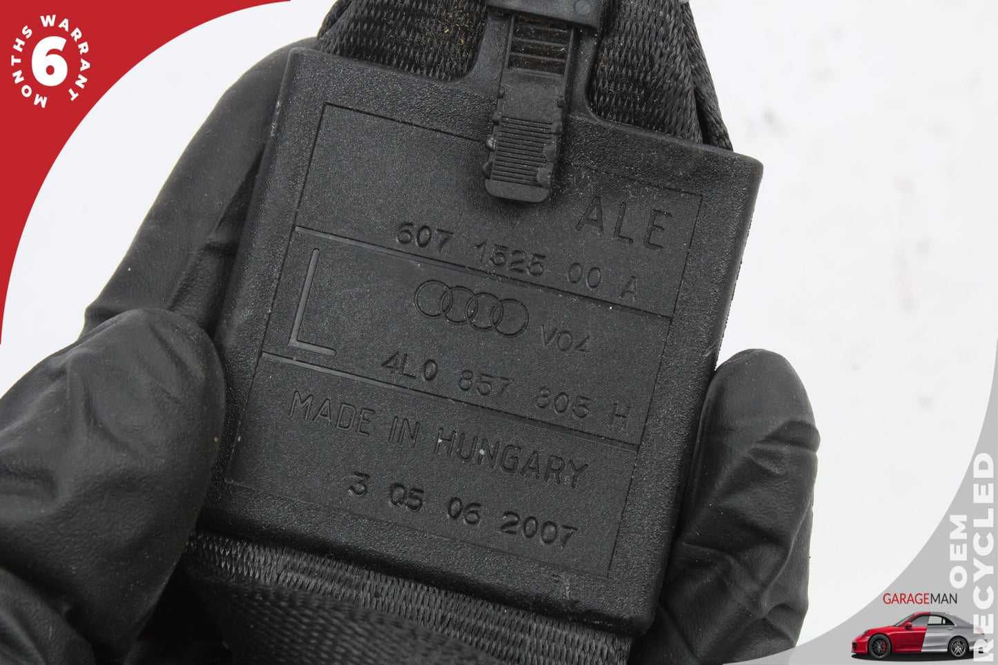 2007-2015 Audi Q7 Rear Left Driver Side 2nd Row Seat Belt Black 4L0857805H OEM