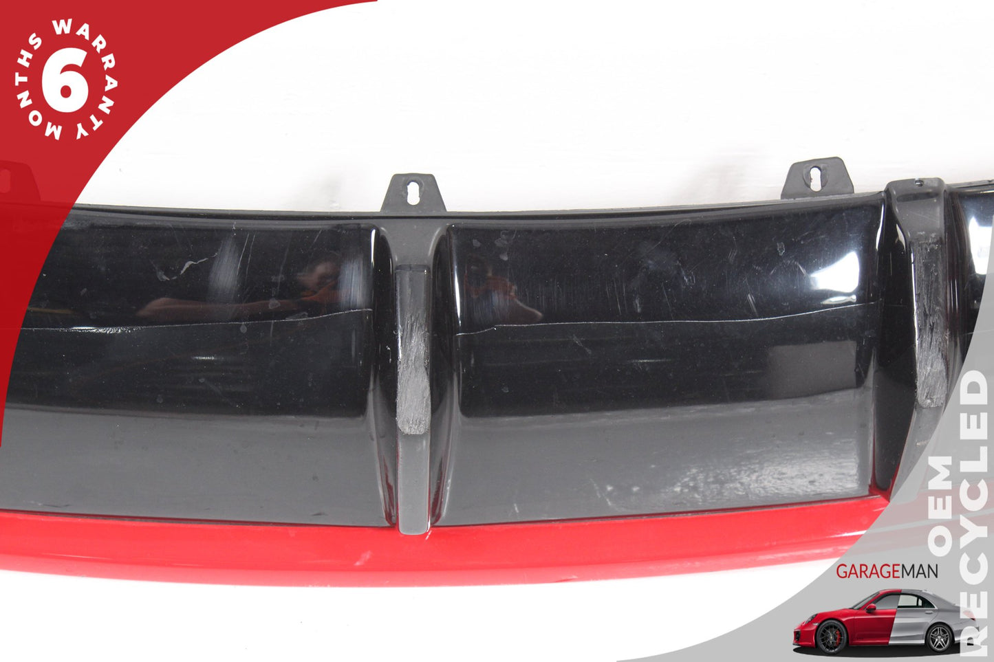 2013-2015 Audi RS5 AWD Rear Lower Bumper Diffuser Valance Panel Black &amp; Red OEM