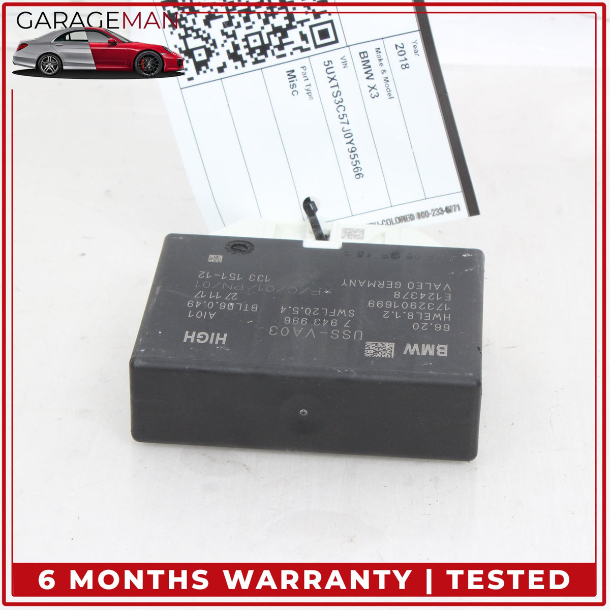 2016-2019 BMW X3 G01 Park Parking Aid Assist Control Module Unit 7943996 OEM