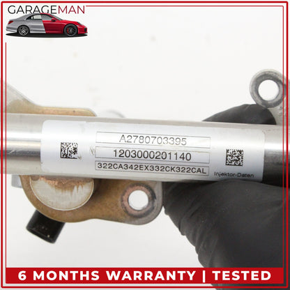 2011-2018 Mercedes W216 CL550 Fuel Injection Rail Line w/ Injectors Left Side