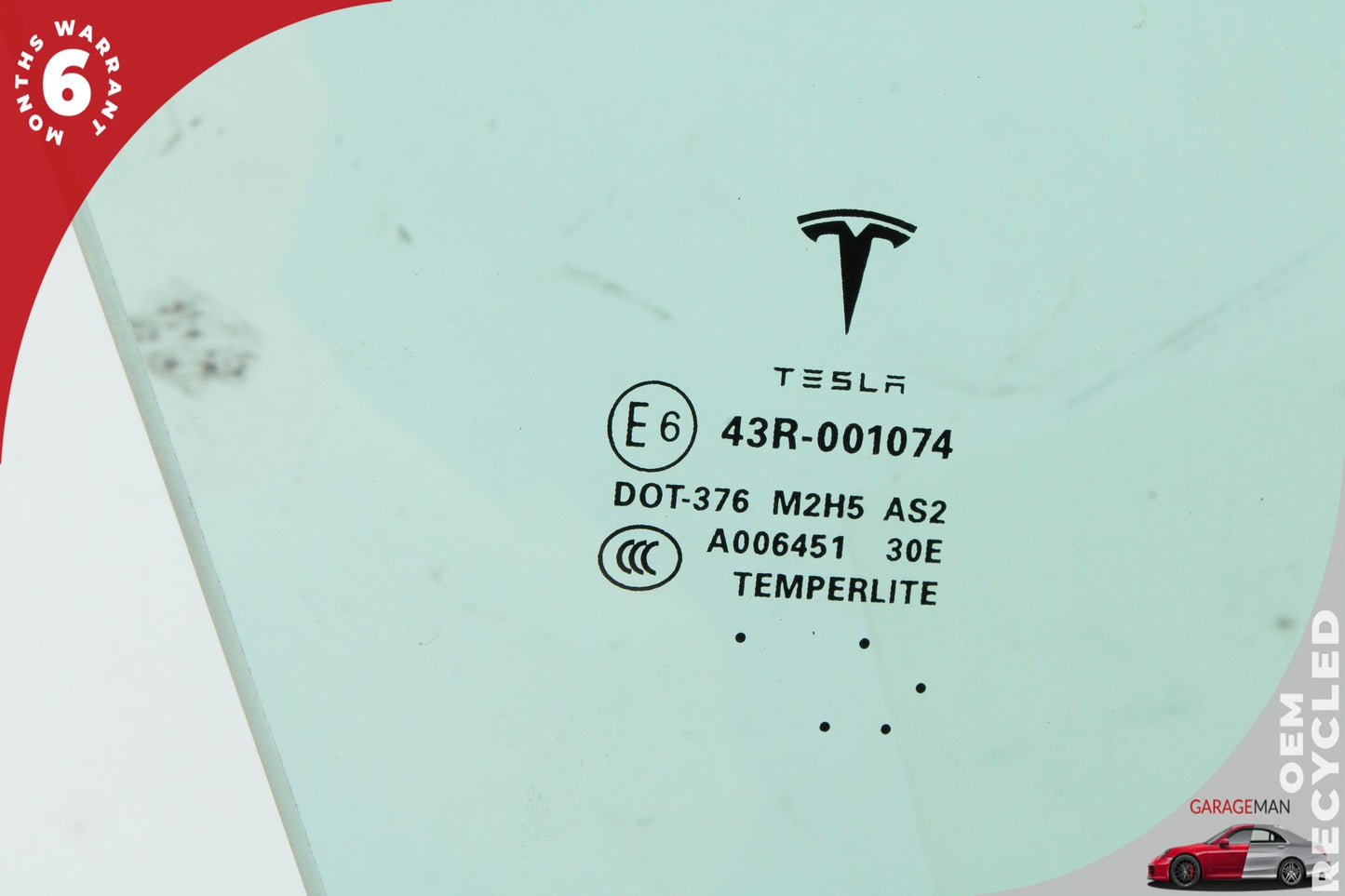 12-20 Tesla Model S 85D Hatchback Front Right Door Window Glass 43R001074