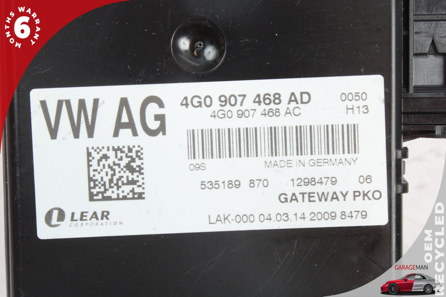 2012-2018 Audi A6 A7 Gateway Interface Control Module 4G0907468AD OEM