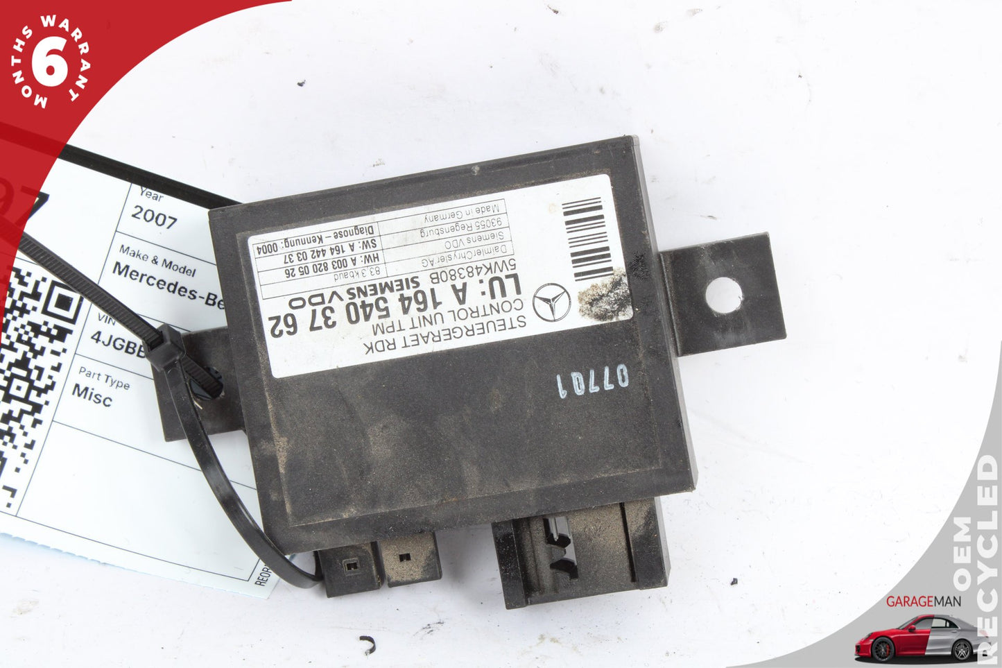 2006-2013 Mercedes W164 ML350 GL450 R350 Tyre Pressure Sensor 1645403762 OEM