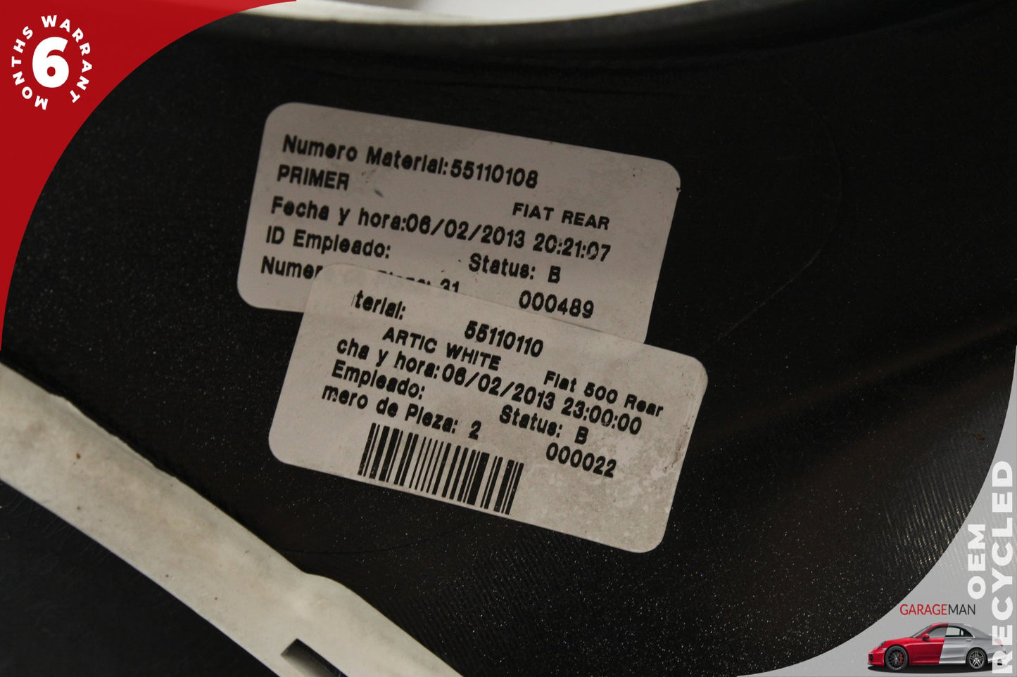 2013-2017 Fiat 500e Hatchback Rear Bumper Cover White 55110701 OEM
