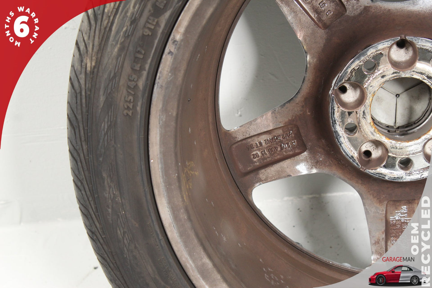 2002-2005 Mercedes W203 C230 Rear Wheel Rim w/ Tire 8.5JX17H2ET34 2034001302 OEM