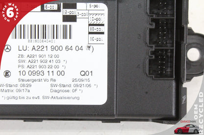 07-13 Mercedes S550 S-Class W221 Right Front Door Control Module 2219007501