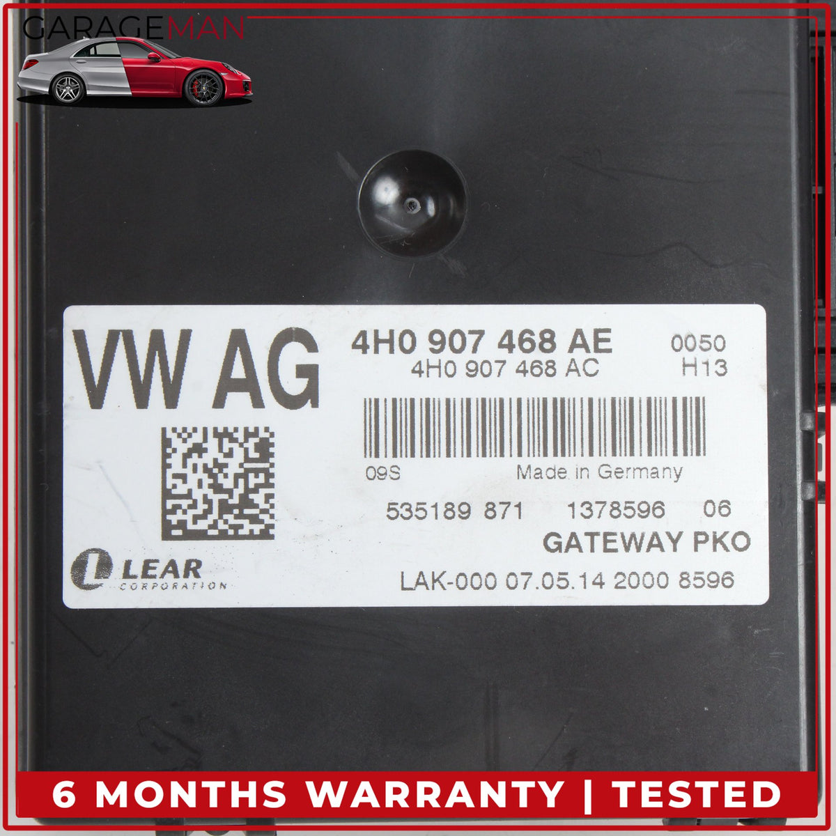 2011-2018 Audi A8 S8 Gateway Interface Control Module Unit 4H0907468AC OEM