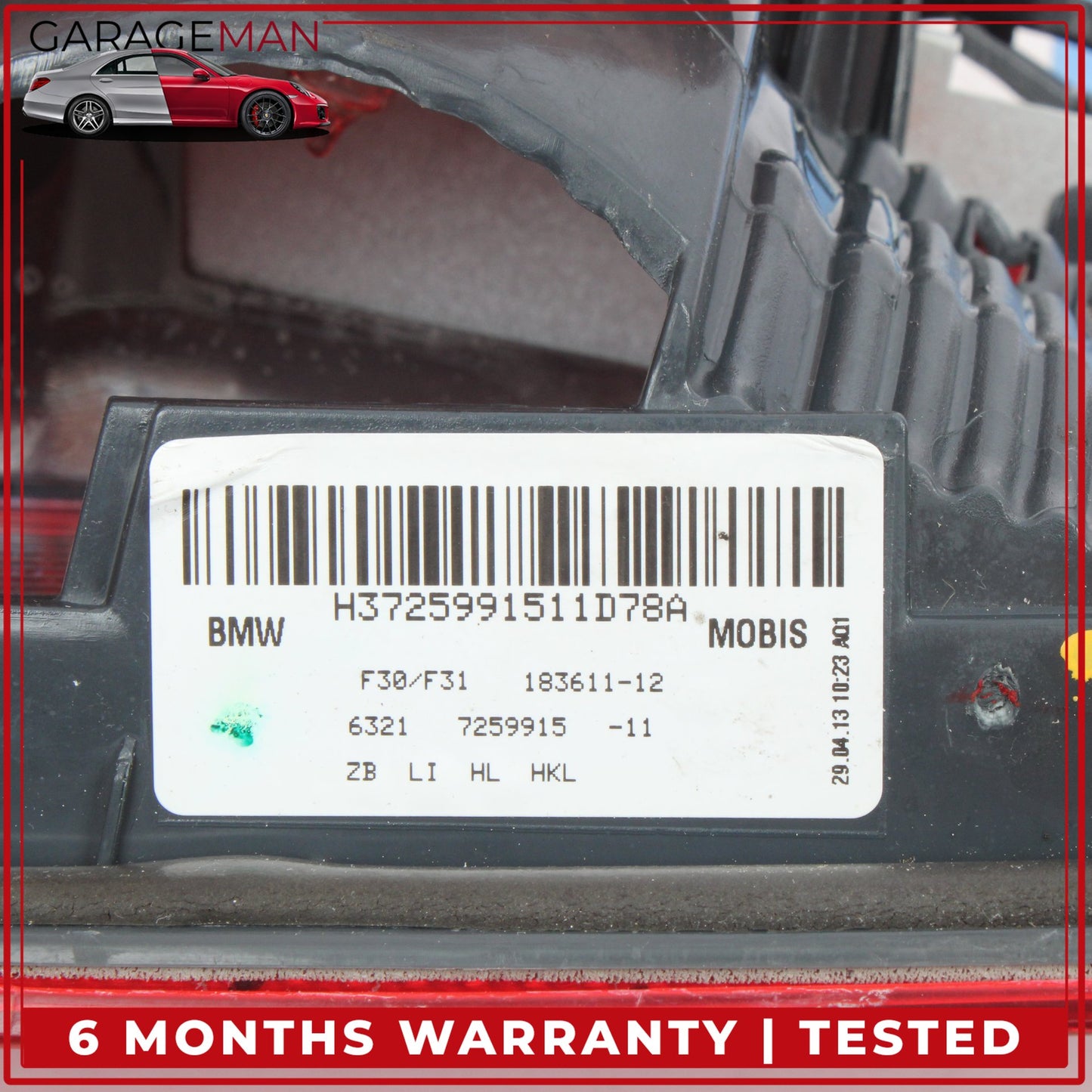 2012-2018 BMW 328d Sedan Rear Left Inner Tail Light 63217259915 OEM